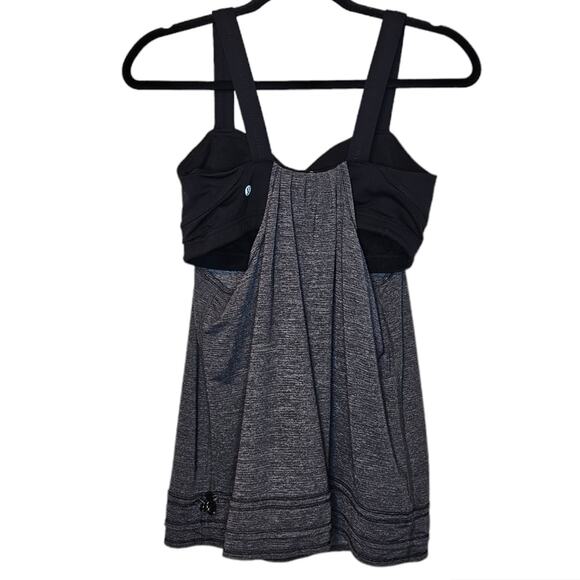 Lululemon Back on Track Tank in Black Grey sz 8 Running Athletic Shirt - Picture 7 of 7